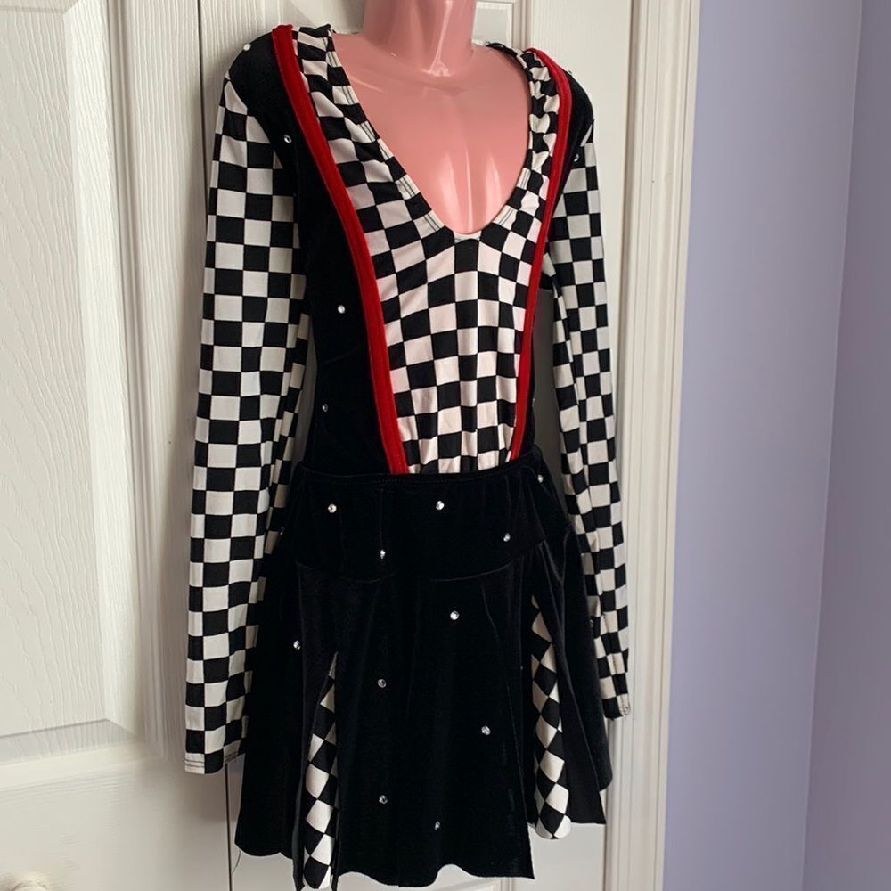 Art Stone Dancewear Shorts Leotard W/ Velour Skirt Costume Large Child